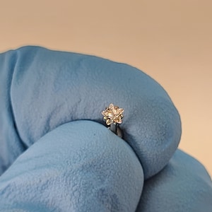 18g Clear Gem Star Stud Titanium Threadless Stud for Cartilage Nose Tragus Lip *Choose Anodized Finish* Choose Length