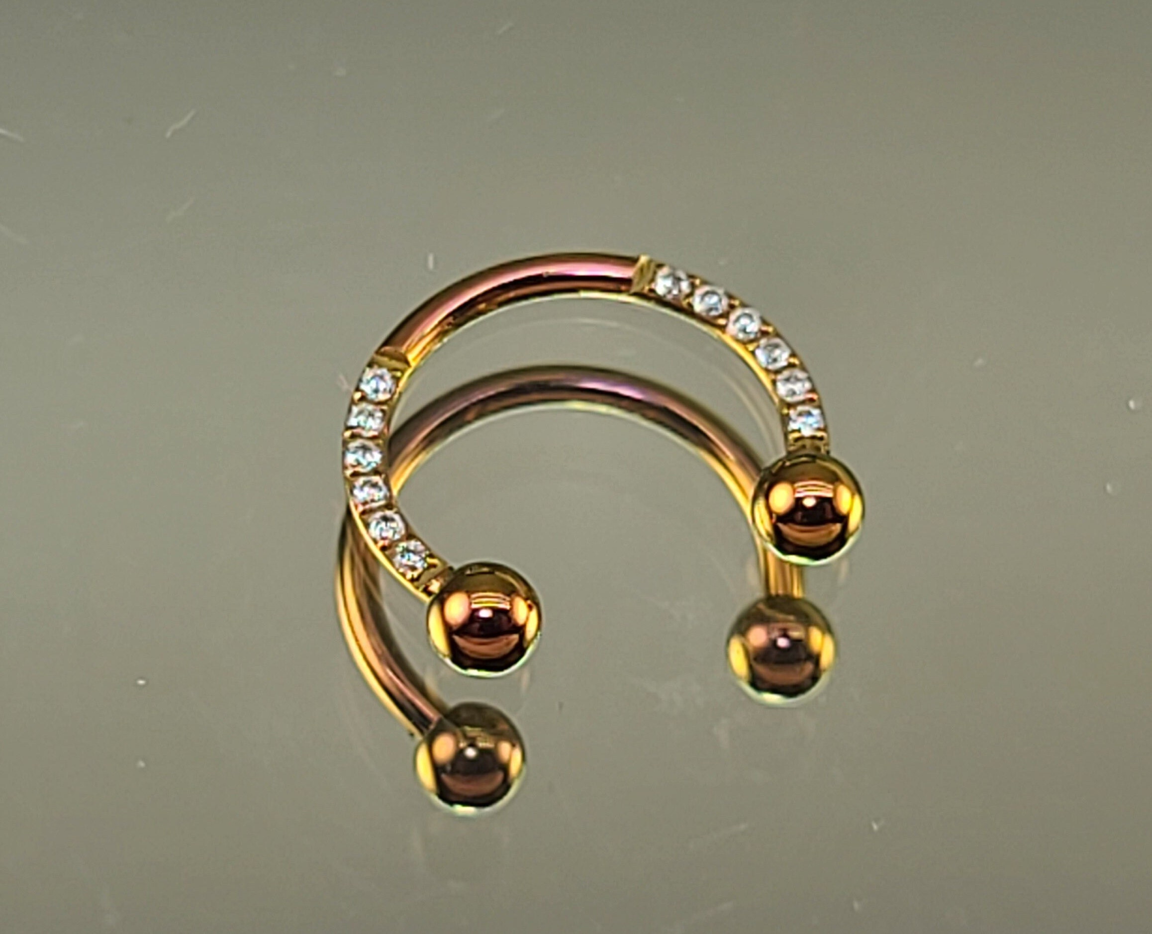 16g Gem Septum Horseshoe Septum Ring 3/8 10mm Diameter Etsy