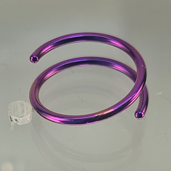 20g Titanium Double Nose Hoop Twisty Nose Ring Hinge Clasp Hoop 5/16" (8mm) Diameter