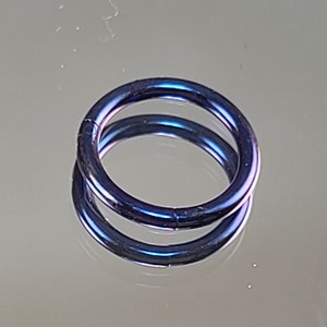 18g Titanium Hinge Clasp Hoop Anodized Blurple Finish Diameter in Photo *Choose Diameter & Finish*