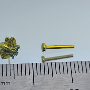18g Titanium Threadless Bee Cartilage Stud Bumblebee Earring *Choose Anodized Finish & Post Length*