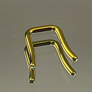 14g (1.6mm) Yellow Gold Septum Staple Titanium 7mm Anodized Finish
