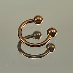 16g (1.2mm) Titanium Septum Horseshoe Internal Thread Bronze Circular Barbell Horseshoe *Choose Diameter & Anodized Finish Color*
