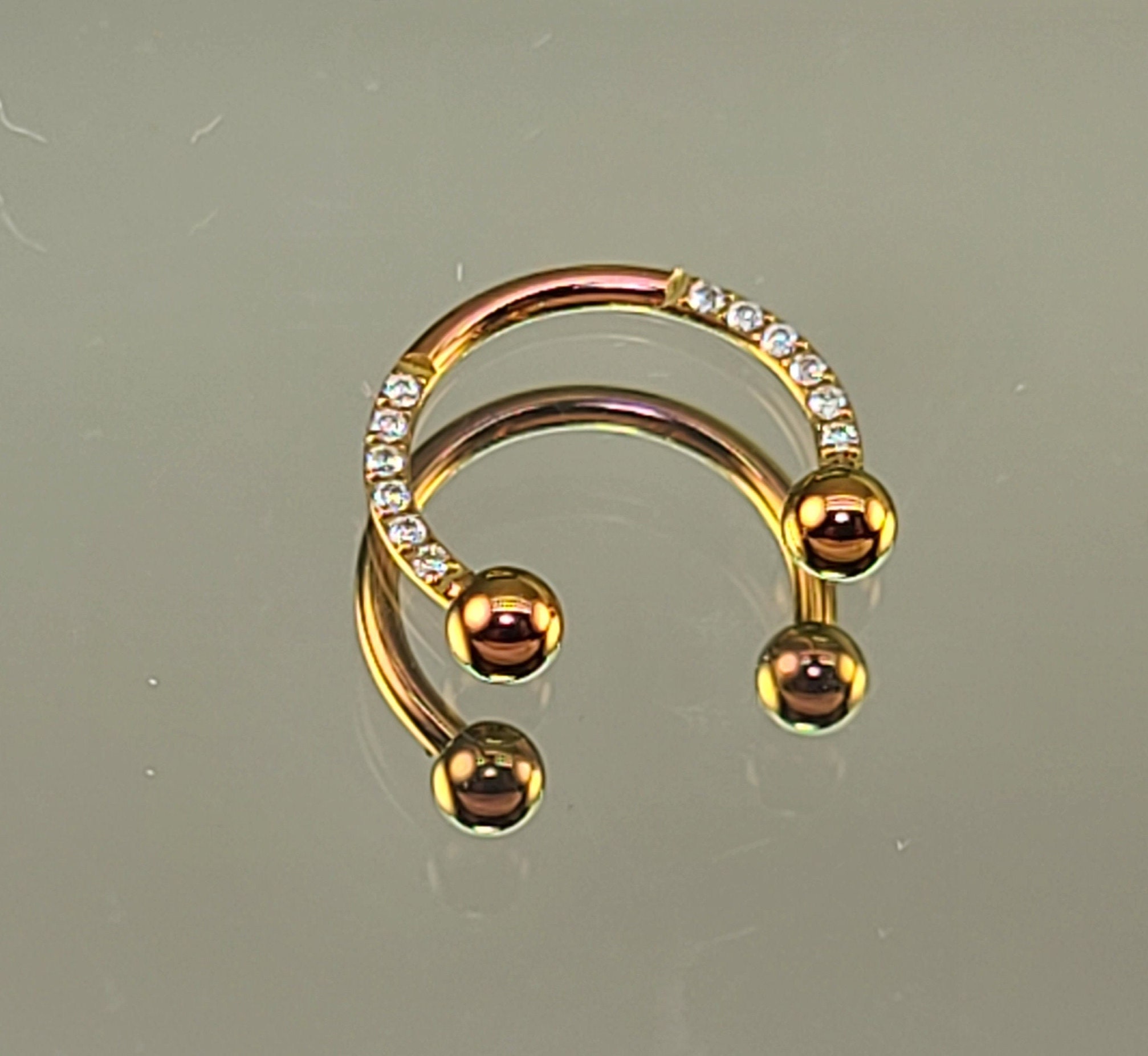 16g Gem Septum Horseshoe Septum Ring 3/8 10mm Diameter | Etsy