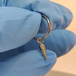 Titanium Hinge Hoop with Pointy Gem Dangle Charm *Choose Gauge/Diameter and Anodized Finish Hoop Color*