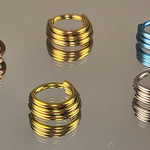 16g (1.2mm) Titanium Triple Stack Hinge Hoop 5/16" (8mm) *Choose Anodized Finish Color*