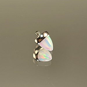 14g (1.6mm) Titanium Dome 5mm White Faux Opal Internal Thread End (Single) *Choose Finish*
