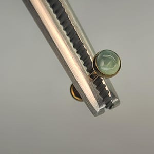 18g Titanium Threadless Faux Green Agate 3mm Bezel Threadless Stud Anodized Bronze in Photo *Choose Anodized Finish and Post Length*