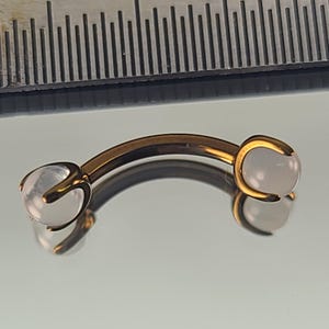 16g Titanium Internal Faux Quartz Septum Curved Barbell Rook Eyebrow Vertical Labret Anodized Bronze in Photo *Choose Length & Finish*