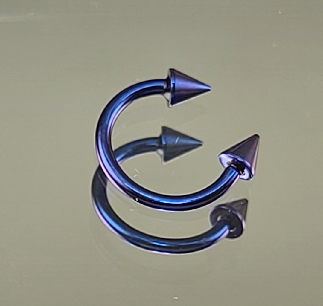 16g Spike Horseshoe Septum Ring choose Diameter 5/16 8mm or 3/8 10mm