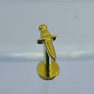 16g Dagger Stud Knife Flatback Titanium Stud *Choose Anodized Finish and Post Length*