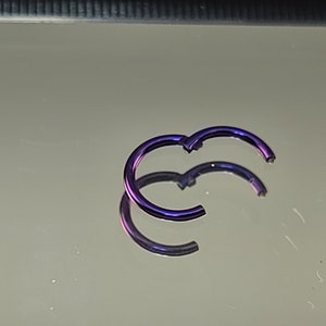 18g 7mm Titanium Hinge Clasp Hoop (7mm) Anodized Blurple Blue Purple Finish *Choose Finish Color*