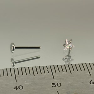 18g Clear Gem Triangle Stud Titanium Threadless Stud for Cartilage Nose Tragus Lip *Choose Anodized Finish* Choose Length