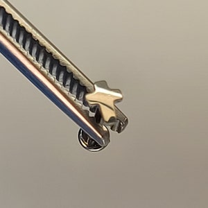 18g Threadless Titanium Tiny Cross Nose Stud Minimalist Stud Piercing *Choose Anodized Finish and Post Length*