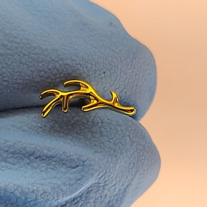16g Branch Stud Tree Branch Internal Thread Flatback Titanium Stud *Choose Anodized Finish and Post Length* (Yellow Gold Finish in Photos)