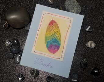 Rainbow Leaf Thank You Card