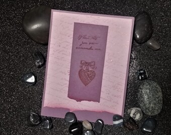 Embossed Vintage Heart Locket Card