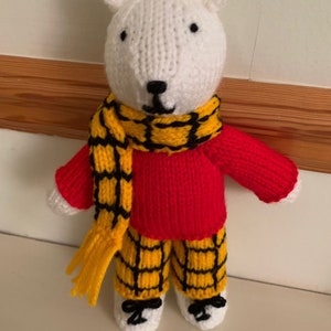 Hand Knitted Rupert the Bear