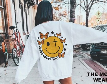 Smile Jesus Loves You Hoodie Christian Merch Jesus Hoodie - Etsy India
