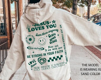 Jesus Hoodie Jesus Loves You Christian Hoodies Christian Hoodie Bible Verse Hoodies Aesthetic Hoodie Christian Jesus Apparel Trendy Hoodie