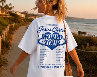 Jesus World Tour T- shirt Jesus Christ World Tour Shirt Jesus Christ World Tour Catholic Tshirt Christian TShirts Bible Jesus Gift Apparel