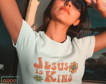 Jesus is King 70's Shirt,Jesus shirt, Love Jesus shirt,Cute Christian tee,Christian Shirt ,Worship Shirt, Christian Valentine, Jesus T-shirt