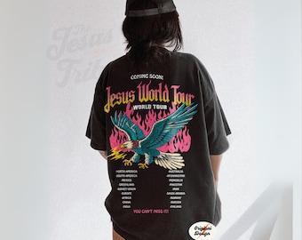 Jesus World Tour T- shirt Jesus Christ World Tour Shirt Jesus Christ World Tour Catholic Tshirt Christian TShirts Bible Jesus Gift Apparel