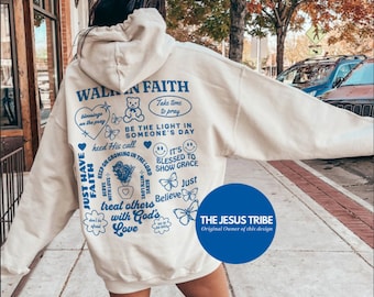 Christian Hoodies Christian Merch Christian Hoodie Verse Shirt Christian Apparel Trendy Hoodie Back Print Hoodie Christian Gift Christian
