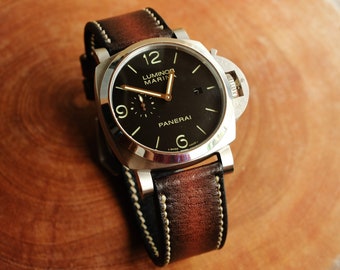 Bracelet de montre Panerai pour Officine Panerai Luminor Marina Radiomir PAM 22mm 24mm 26mm Bracelets en cuir faits main