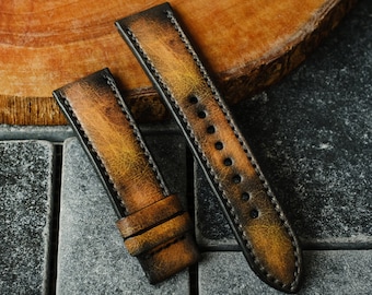 Handmade Leather Watch Band for Panerai Luminor, Radiomir – 22mm, 24mm, 26mm