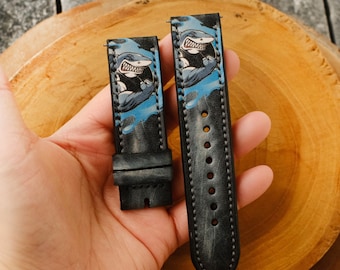 Leren Garmin-horlogeband, snelle pasvorm, op maat gemaakt