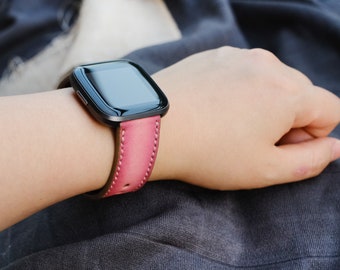 Cinturino Fitbit in pelle fatto a mano – Sgancio rapido, personalizzato da 23 mm