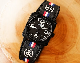 bell and ross straps handmade leather straps for BR 01 BR 03 br 02 BR S br -X1
