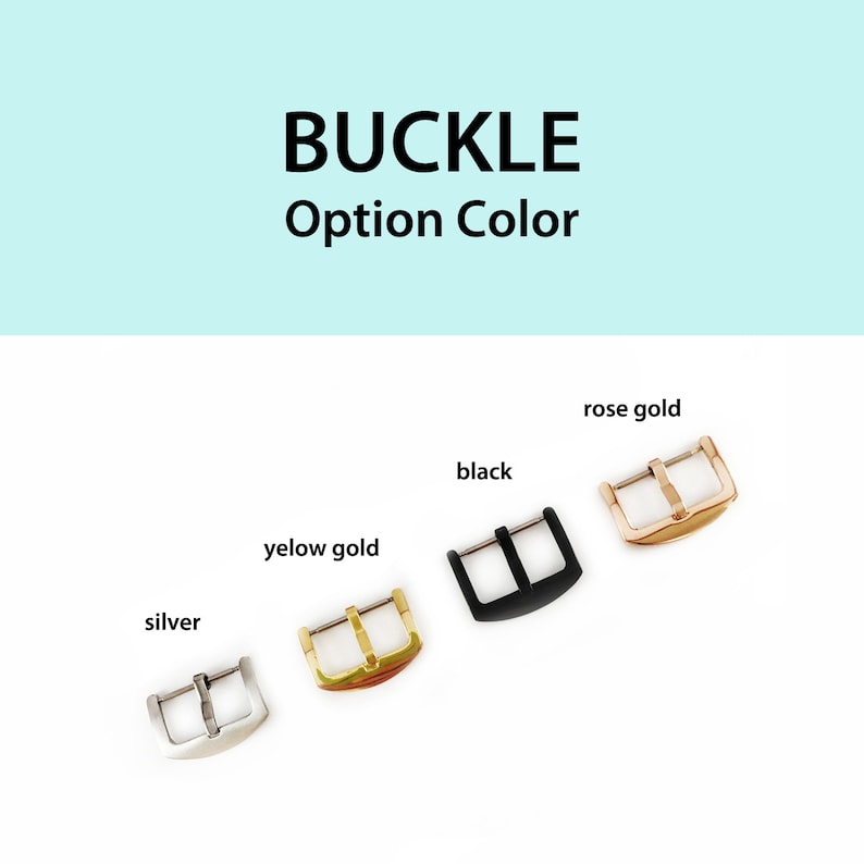 Puede incluir: Cinco hebillas de reloj de diferentes colores: plata, oro amarillo, negro, oro rosa. Opci&oacute;n de color de la hebilla.