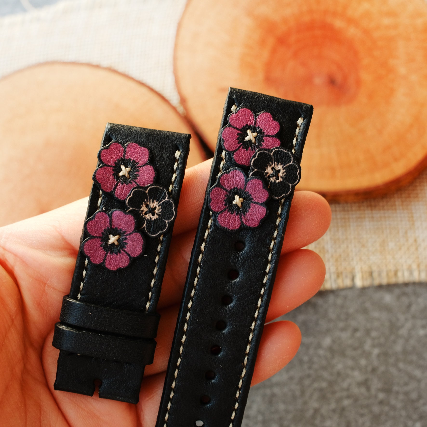 Coach apple watch band flowers cheap