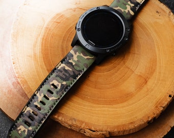 Garmin QuickFit Leather Watch Strap – Camouflage Band