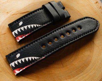 Cinturino in pelle fatto a mano per Panerai Luminor, Radiomir - 22 mm 24 mm 26 mm