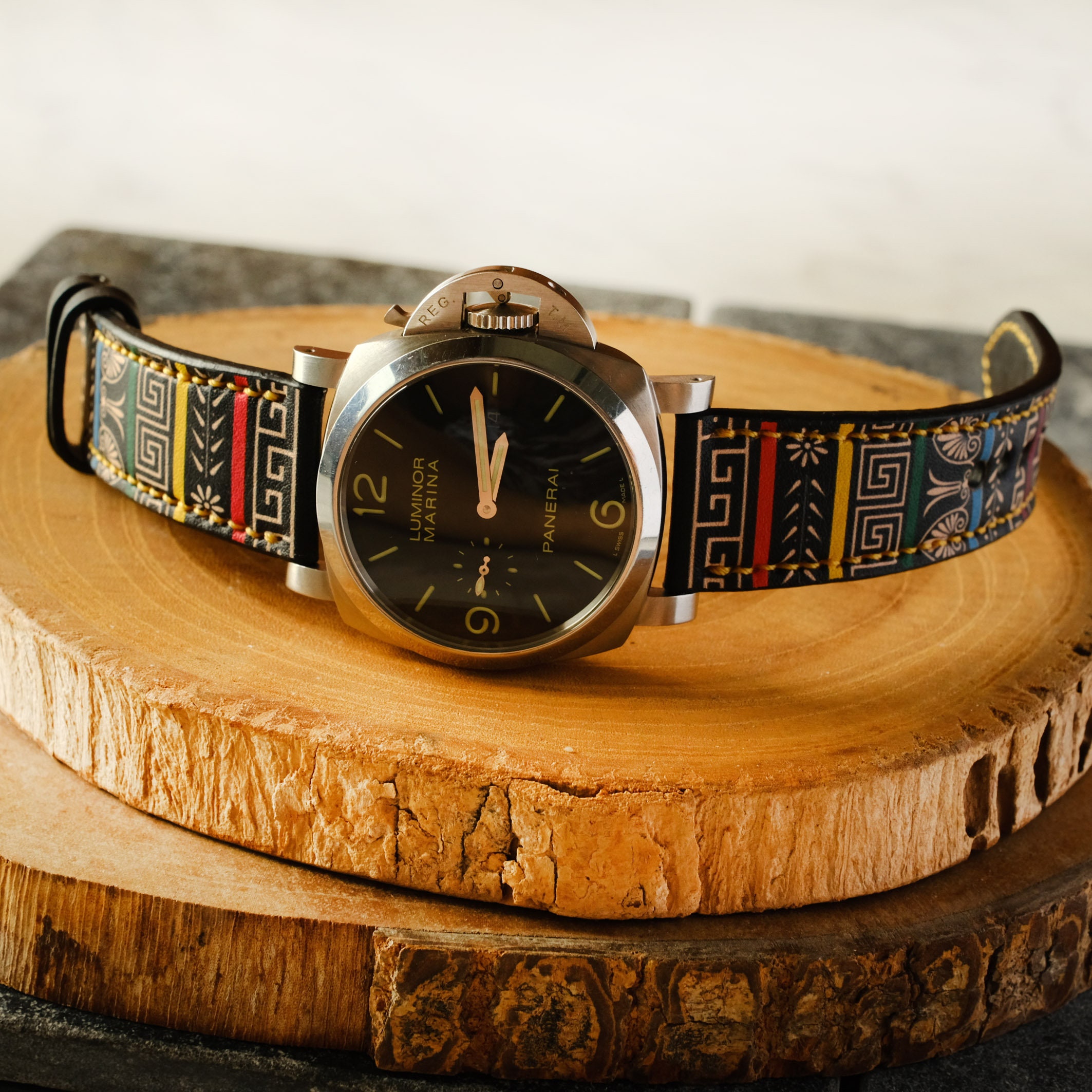Panerai Leather Strap Custom Design Panerai Watch Band for Officine Panerai Luminor Marina Radiomir PAM 22mm 24mm 26mm Band Etsy