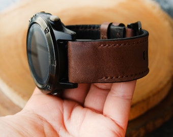 Crazy Horse dunkelbraune Rindsleder Lederschlaufe fürarmbanduhr