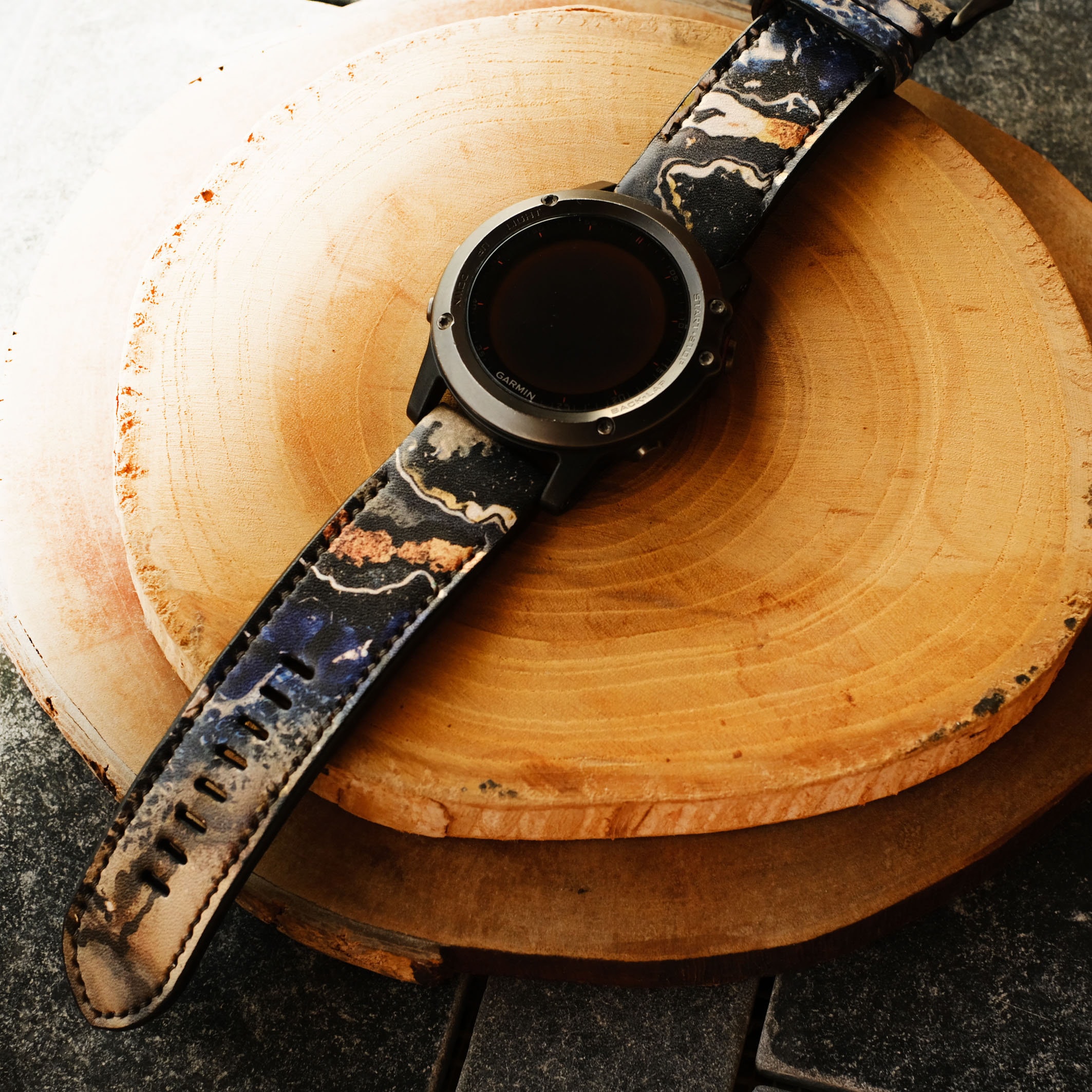 Bracelet en cuir Garmin Fenix 7X Pro, marron