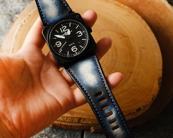 bell and ross straps handmade leather straps for BR 01 BR 03 br 02 BR S br -X1