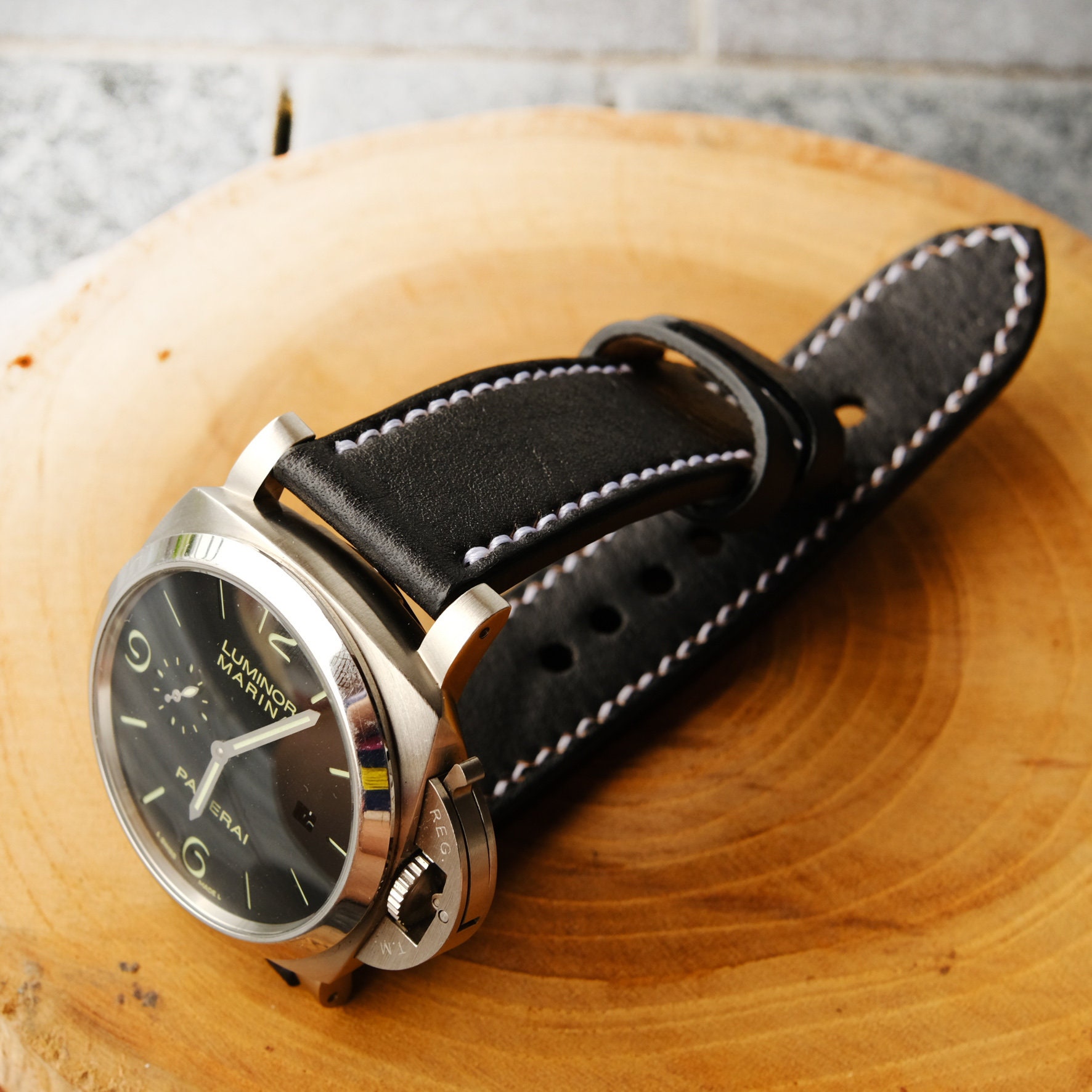Cinturino Pelle Morbido Fatto A Mano Per Panerai – Beige Sabbia 26/26 E 125/80 Mm
