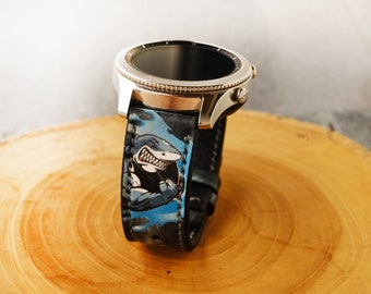 Handmade Shark Design Leather Galaxy Watch Strap