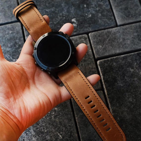 Garmin Quickfit Crazy Horse Cowhide Tan Brown Leather Strap - Etsy