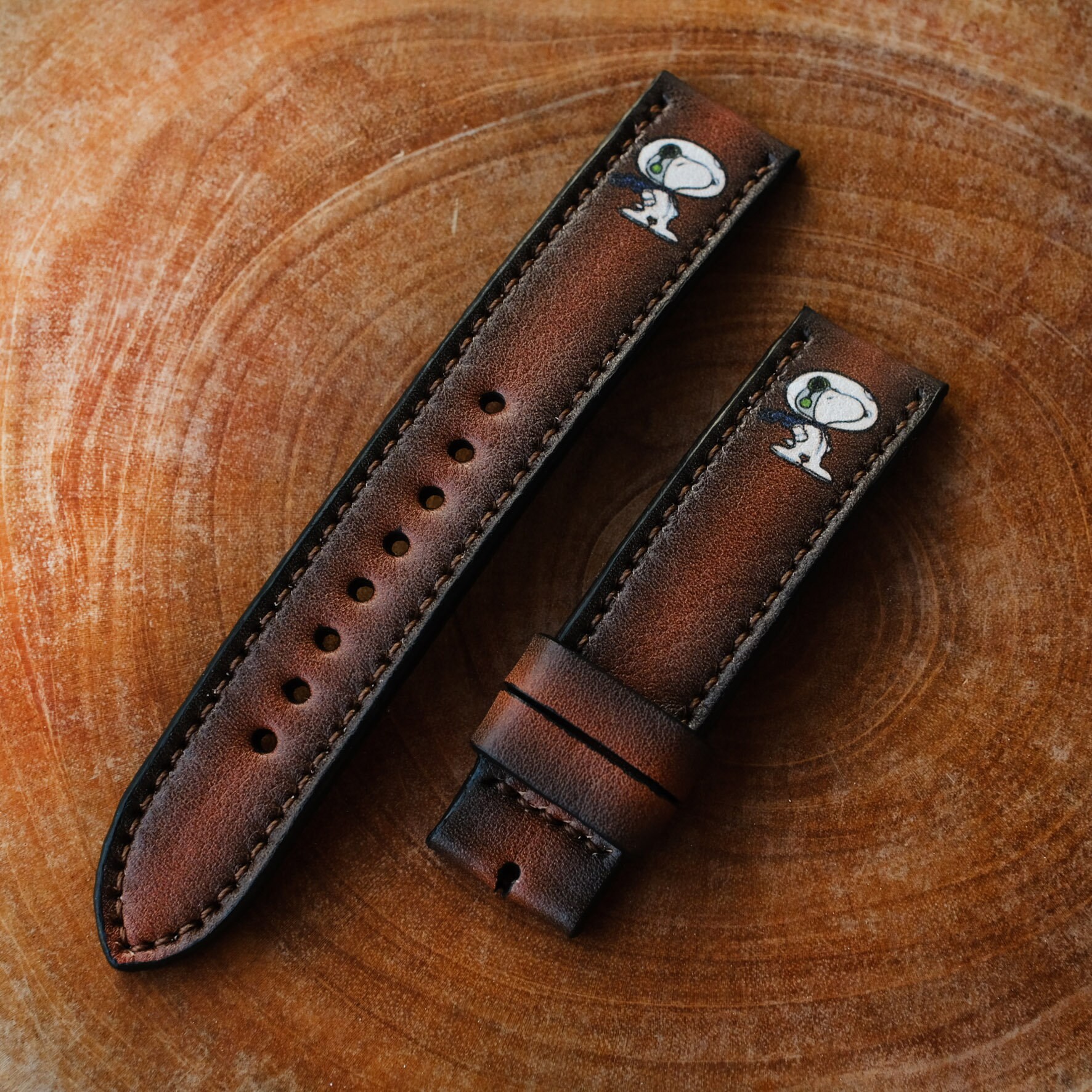 Omega Band Omega Leather Strap Omega Snoopy Strap 20mm 19mm Etsy