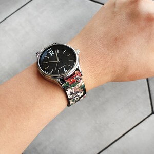 Montres analogiques pour femmes avec bracelet en cuir fait main, unique et beau image 3