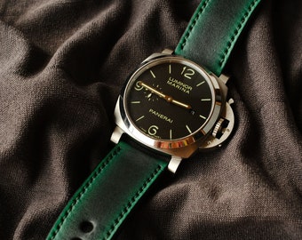 panerai green leather strap