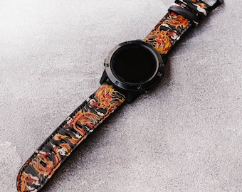 Handmade Leather Garmin Watch Band, Quick Fit 26mm 22mm 20mm