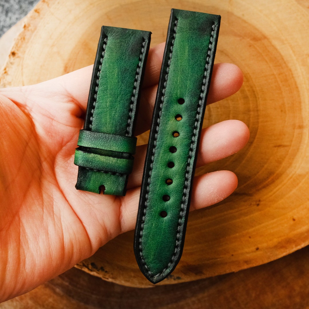 Omega Band Omega Leather Strap 22mm 21mm 20mm 19mm 18mm Handmade Leather Straps Etsy