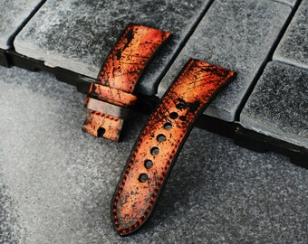 Cinturino in pelle fatto a mano adatto per orologi Panerai Luminor Marina e Radiomir.